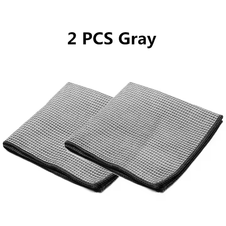 Toalla de Lavado de Coche 2PC Microfibra Ultra Absorbente para Limpieza de Ventanas y Cocina Estilo de Tejido de Parrilla 40*40cm - 1