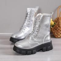 Botas informales con cordones para mujer, botines martin planos a la moda - details 4