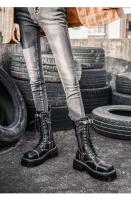 Trabajo impermeable senderismo combate cordones botas de tacón bajo, botines - details 5