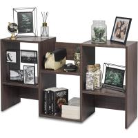 Estantería decorativa/estantes flotantes/Estantería de madera/Estantería con 4 estantes, oficina,modular, sala de estar, biblioteca - Display Shelf SRK-W3 - Marrón ceniza - details 16