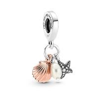 Nueva Joya de Verano 2024 Encanto Oceánico de Plata Esterlina 925 Colgante de Perla de Caracol y Estrella de Mar en 3 Piezas Accesorios DIY para Pulsera Original - details 0