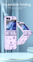 Funda trasera de PC dura galvanizada de alta calidad para Samsung Galaxy Z Flip 5 4 3, estrellas de moda de lujo - details 3