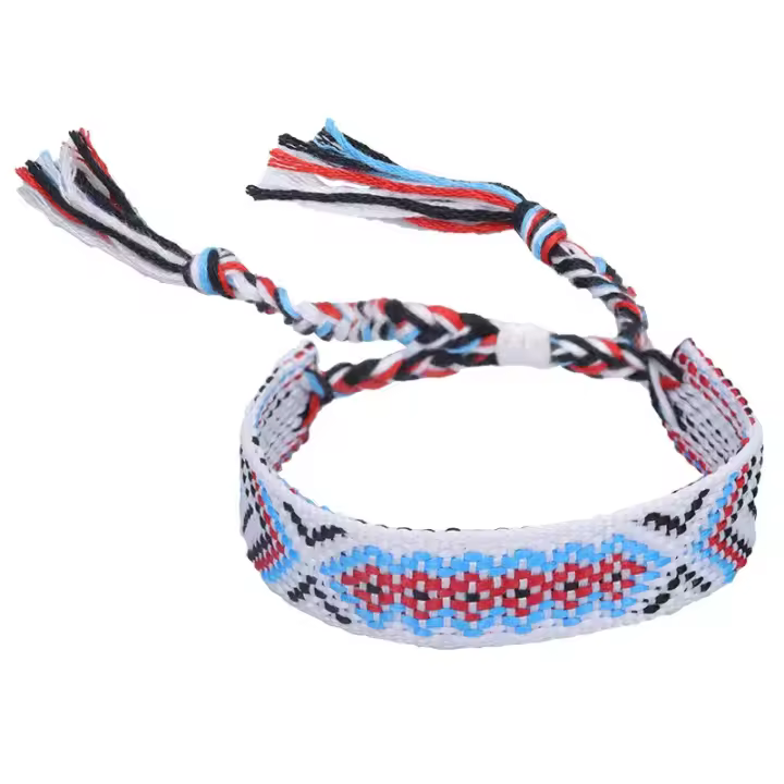 Pulsera de la Amistad tejida para hombre y mujer, brazalete de cuerda trenzada hecha a mano con borlas ajustables, 2 piezas - 1