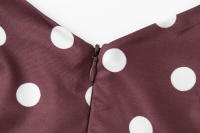 Vestido estampado con tirantes, estampado de lunares, ceñido a la cintura, falda con vuelo grande, falda de longitud media - details 5