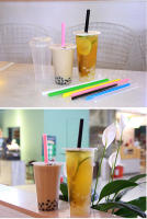 Pajitas grandes y coloridas para beber, pajitas desechables para leche, té, batidos, accesorios para Bar, tienda de jugo, 100 piezas - details 7