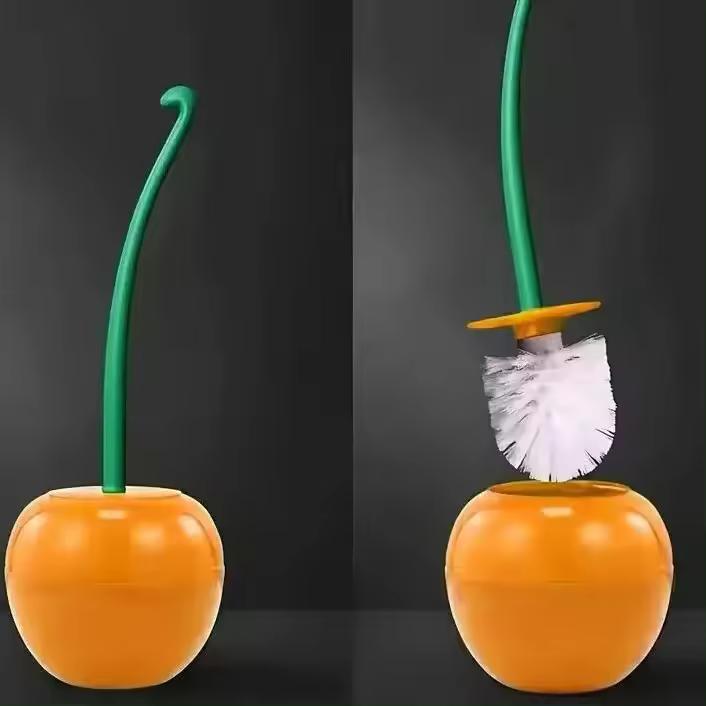 Cepillo de Inodoro Creativo y Lindo en Forma de Cereza Roja con Portajabón Accesorios de Baño - 1