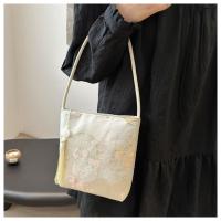 Bolso de hombro con bordado estampado, bolso de mano de estilo chino nuevo Floral de gran capacidad, bolso de mano, bolso de mano con flores para axilas para niñas - details 13