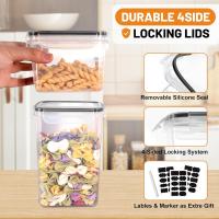 Recipientes Hermeticos para Alimentos de Plastico 24 Piezas,Sin BPA con Etiquetas y Cucharas, para Cereales Harina,Pastas,Café - details 1