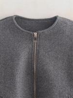 Chaqueta Bomber Suave de Manga Larga con Cuello Redondo Moda de Otoño-Invierno para Mujeres - details 8