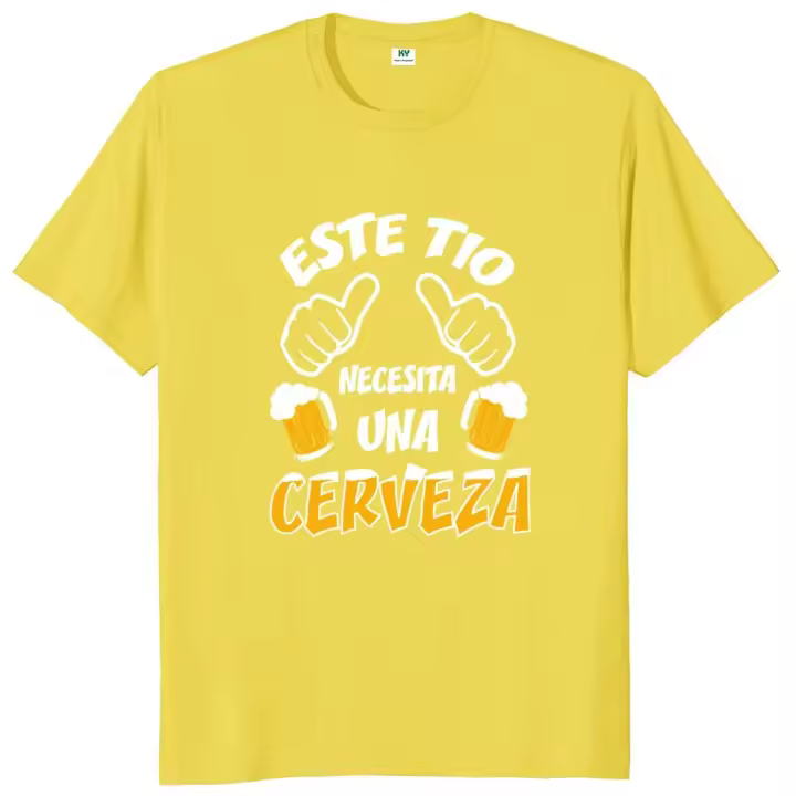 Camiseta Unisex de algodón 100% para hombre, camisa Retro española para amantes de la bebida, regalo para papá y papá, talla europea - 1