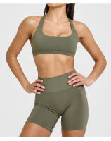 Sujetador deportivo de cuello halter estilo europeo y americano para mujeres, sensación de verano sin cubierta con almohadillas para el pecho, top ajustado para entrenamiento físico y yoga - details 11