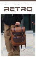 Mochila para hombre Mochila escolar de escuela media vintage de calle Mochila de viaje versátil de moda - details 2