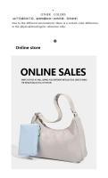 Bolso de mujer primavera casual simple, bolso de axila nicho color sólido, bolso de mano perezoso versátil de tela de nylon. - details 6