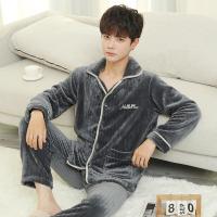Pijama de Franela Gruesa Dulce Suavidad de Alta Calidad Comodidad Casual para Hombres en Invierno - details 1