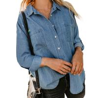 Camisas de manga larga para mujer, camisas informales con cuello vuelto, otoño - details 1