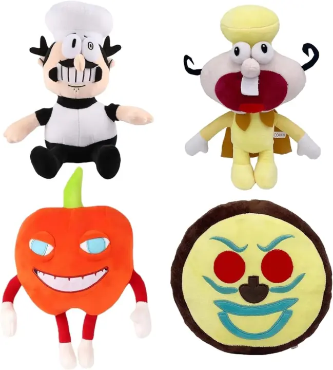 Torre de Pizza de Peluche 10" Pepperman con Cara de Pizza Regalo Perfecto para Cumpleaños, Navidad, Pascua - 1