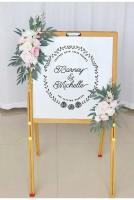 Kit de flores artificiales para arco de boda, eucalipto azul Rosa polvoriento bohemio para decoraciones de boda, letrero de bienvenida, 1 Juego - details 3