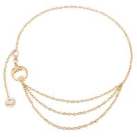 Cinturón de Metal para mujer, cadena fina de oro y plata, estilo Punk, Hip Hop, sol, luna y estrella - details 4