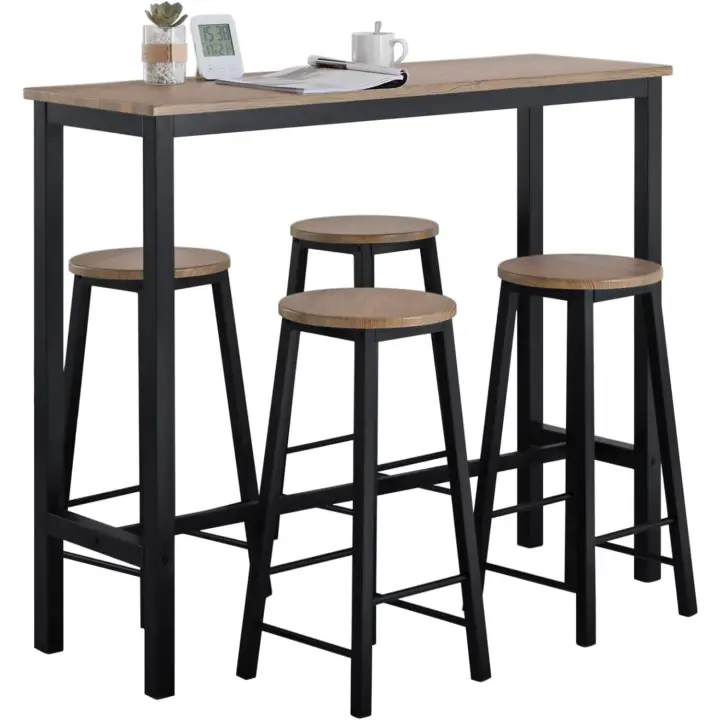 Juegos de Muebles Altas 1 Mesa Alta de Comedor y 4 Taburetes de Bar ES - 1