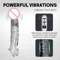 Leten Anillo de manga vibratoria Juguete sexual Cubierta extensora para parejas Eyaculación prolongada Productos eróticos para hombres adultos 18+ - details 2