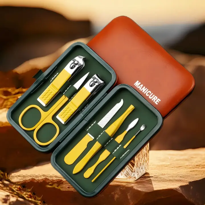 Juego de manicura de acero inoxidable de lujo, Kit profesional de cortaúñas con Estuche De Viaje, incluye lima de uñas y herramientas de aseo, 7-19 Uds. - 1