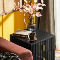 Mesita de Noche Mesa Auxiliar Mobiliario de Salón Moderno con 2 cajones L40xP40xH47 cm ES - details 17