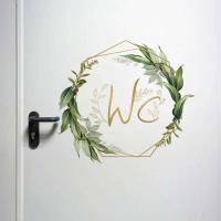 elsenh hombres y mujeres WC pegatina de pared para baño PVC calcomanías para el hogar cartel impermeable pegatinas de puerta letrero de inodoro - details 2