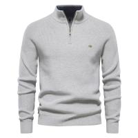 Día del padre 2025 Nuevo Otoño Cárdigans de algodón con cremallera para hombres Moda Casual Social Hombres Suéteres Cuello alto Cálido Invierno Suéter de punto Hombres - details 1