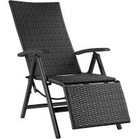 Respaldo Ajustable y Reposapiés, Silla Conjunto Jardín Exterior, Muebles Jardín Exterior Resistentes a Intemperie, Reposabrazos en Madera - marrón - details 16