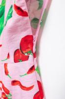 TRAFZA-Vestido corto sin hombros con estampado de frutas para mujer, minivestido elegante con cremallera, informal, con lazo, sin mangas, Verano - details 10