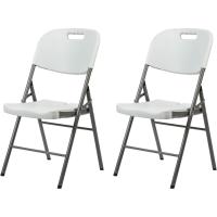 Set 2 Sillas De Exterior, Sillas Plegables, Acero Plástico, Gris Claro, Ahorro De Espacio, para Balcón Camping - Dimensiones AxANxFON: 78 x 37 x 45 cm - Art - details 17