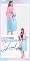 Poncho con Capucha de Secado Rápido Toalla de Natación Absorbente para Adultos Estilo de Cremallera - details 6