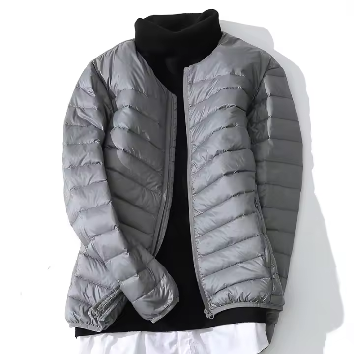 Chaqueta de Terciopelo Ultra Ligera para Hombres Talla Grande 7XL 6XL Abrigo de Poliéster Cálido para Casa con Cierre de Cremallera Material Exterior de Nylon Adecuado para Primavera/Verano - 1