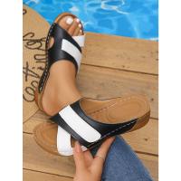 Zapatillas de cuña de gran tamaño para mujer, sandalias ligeras con velcro explosión de verano - details 3