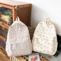 Mochila Escolar Coreana Blanca y Floral para Niñas Adolescentes Bolsa De Libros De Marca - details 21