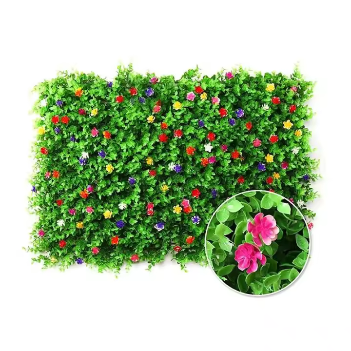 Plantas artificiales para decoración de césped, tablero de seto de eucalipto para pared de patio trasero, valla verde, 60x40cm - 1