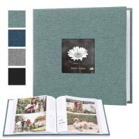Álbum de fotos con cubierta de lino de 6 pulgadas, 200/300 fotos, tipo entrelazado, álbum de recortes grande, 100 páginas, libro de recuerdos DIY, crecimiento del bebé - details 8