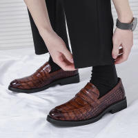 Zapatos Lefu para hombre, calzado sencillo y versátil con relieve sonriente, moda británica de negocios, talla grande - details 17