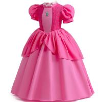 Vestido de princesa melocotón para cosplay, disfraz de juego de rol para niña, trajes de actuación de escenario para fiesta de cumpleaños, vestidos elegantes de carnaval para niños - details 4