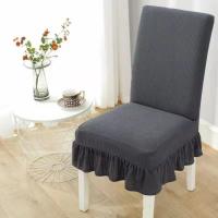 Funda Universal para silla, cubierta elástica, todo incluido, impermeable, para taburete de mesa de Hotel y hogar, falda de color sólido, 1 unidad - details 2