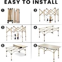 Mesa plegable de exterior con bolsillo de malla, mesa metálica portátil para viajar, adecuada para camping, pesca, etc. - details 8