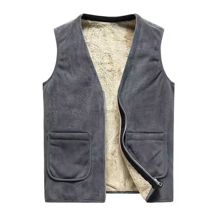 Chaleco para hombre, terciopelo de gran tamaño, otoño e invierno, calidez informal, chaqueta de chaleco para hombre - 1