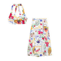 Conjunto Elegante de Dos Piezas para Mujer TRAFZA Top Mini con Correa Impresa - details 2