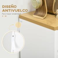 Cómoda Moderna con 4 Cajones Mueble Cajonera de Madera para Dormitorio Salón Habitación Carga 40 kg 70x37x75 cm Blanco y Natural - details 5