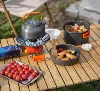 Juego de utensilios de cocina para 1-3 personas, olla y sartén portátiles livianas con bolsa de transporte, perfecto para acampar al aire libre - details 4