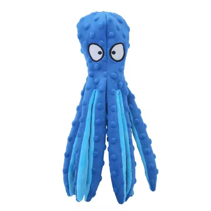 Juguete de peluche para mascotas, pulpo, perro, juguete interactivo, indestructible, resistente a mordeduras, sonido, cachorro, pulpo chirriante, sonajero para perros, suministros de juguetes - 1