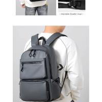 Mochila de 14 pulgadas para hombre Mochila de viaje de gran capacidad Color sólido - details 2