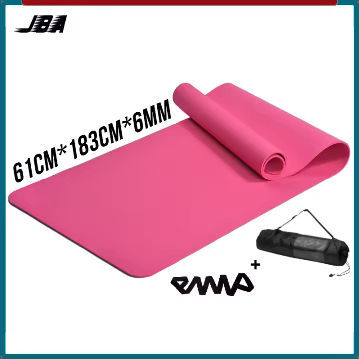 Estera de yoga antideslizante gruesa de 6 mm con correa TPE duradera, agradable a la piel, ligera, portátil, estera de yoga para mujeres - 1