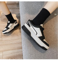 Zapatos blancos de plataforma de cuero, nuevas zapatillas versátiles en blanco y negro, zapatos de tablero de panda que aumentan la altura - details 18