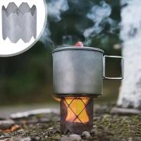Bloqueador de viento para acampar, parabrisas de acero inoxidable, luz para Picnic, cocina, estufa, parabrisas - details 12